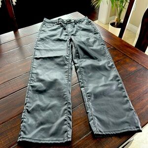 SHEIN teen black faux leather pants, size 14. Never worn.